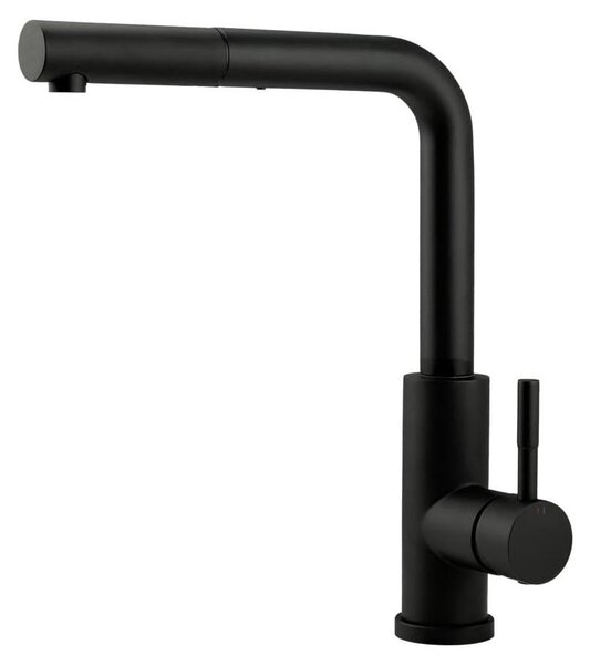 Rubinetto da cucina Pure.Sink Elite Steel Spark-S, nero opaco, con bocca estraibile PS8041-10