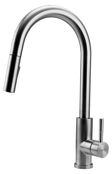 Rubinetto da cucina Pure.Sink Elite Steel Stream-S in acciaio inossidabile con bocca estraibile PS8045-02