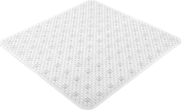 GEDY Tappetino Doccia Antiscivolo con Ventose Tappeto in PVC 530 x 530 x 7 mm colore Trasparente - TADO4000030 Solid