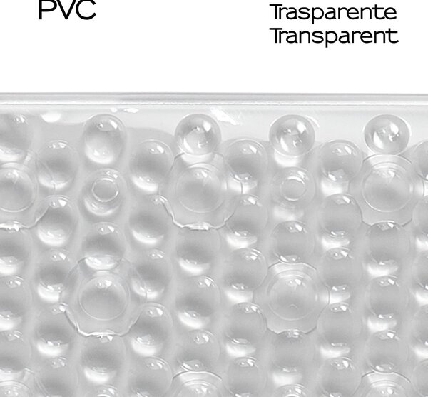 GEDY Tappetino Doccia Antiscivolo con Ventose Tappeto in PVC 530 x 530 x 7 mm colore Trasparente - TADO4000030 Solid
