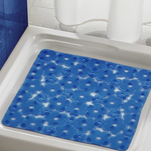 GEDY Tappeto bagno Tappeto doccia antiscivolo 51.5 x 51.5 cm in PVC colore Blu - 97 5151/P1 Serie G-Margherita