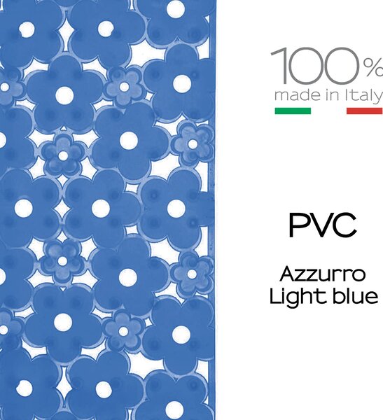 GEDY Tappeto bagno Tappeto doccia vasca antiscivolo 72 x 34.5 cm PVC colore Blu - 97 3572/P1 Serie G-Margherita