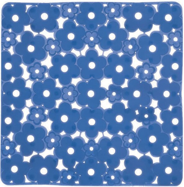GEDY Tappeto bagno Tappeto doccia antiscivolo 51.5 x 51.5 cm in PVC colore Blu - 97 5151/P1 Serie G-Margherita