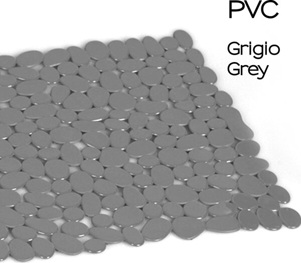 GEDY Tappetino Vasca da Bagno Antiscivolo con Ventose Tappeto rettangolare in PVC 700 x 350 x 7 mm colore Grigio - TAVA4010830 River