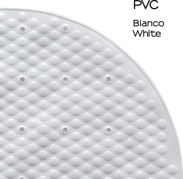 GEDY Tappetino Vasca da Bagno Antiscivolo con Ventose Tappeto rettangolare in PVC 690 x 385 x 7 mm colore Trasparente Bianco - TAVA4000230 Solid