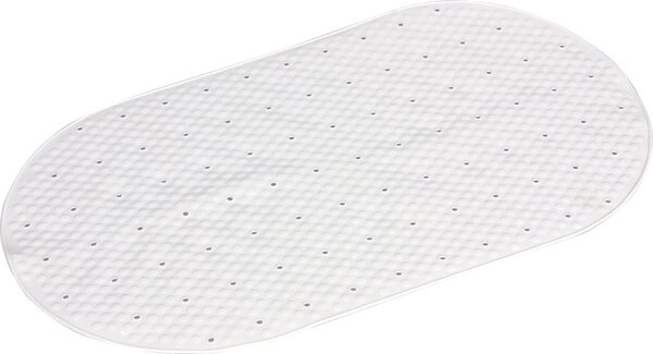 GEDY Tappetino Vasca da Bagno Antiscivolo con Ventose Tappeto rettangolare in PVC 690 x 385 x 7 mm colore Trasparente Bianco - TAVA4000230 Solid