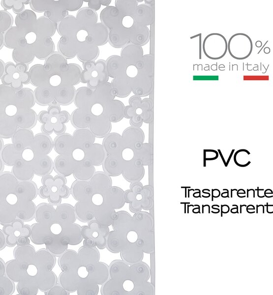 GEDY Tappeto Bagno cm 51,5x51,5 cm Saliscendi Doccia Sottofondo antiscivolo colore Trasparente - 975151/P2
