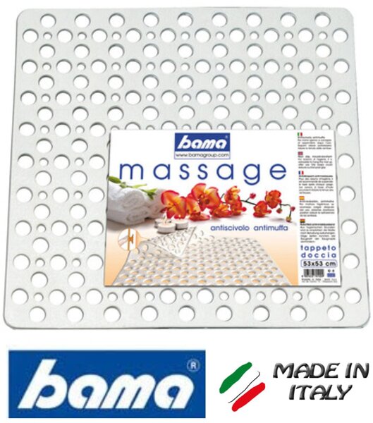 Bama Tappeto Massage Doccia cm 53x53 Bianco - 70100