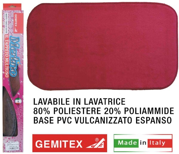 Gemitex Tappeto Merlino cm 40x70 Bordeaux - P40702