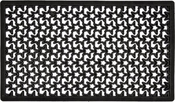 ISMAR Tappeto zerbino da esterni in plastica 70x40 cm colore Nero - Stella - S/147 Confezione 5 Pezzi