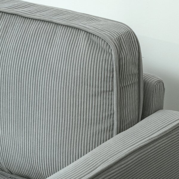 HOMCOM Divano a Due Posti Contenitore con Gambe in Legno Massiccio, 117 x 63 x 79 cm, Grigio Chiaro