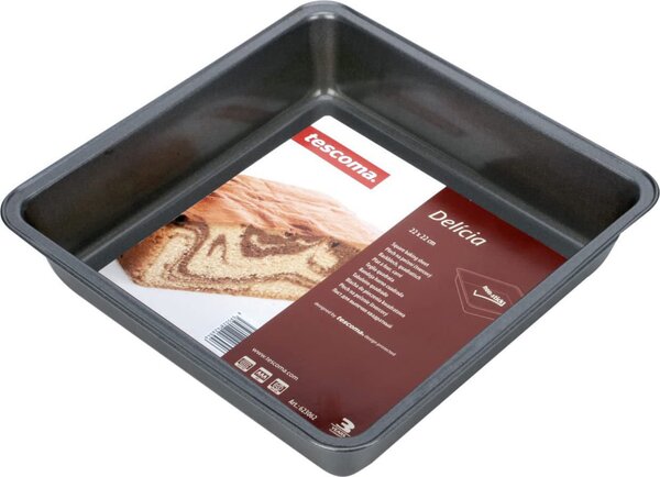 Tescoma Teglia Forno Antiaderente Quadrata in Carbonio 24 x 24 cm colore Grigio - Delicia