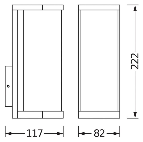OSRAM Appliance da esterno ENDURA CLASSIC TUBULAR, grigio scuro IP44 dimmerabile, Alluminio / Grigio / Zincato, Alluminio, Moderno