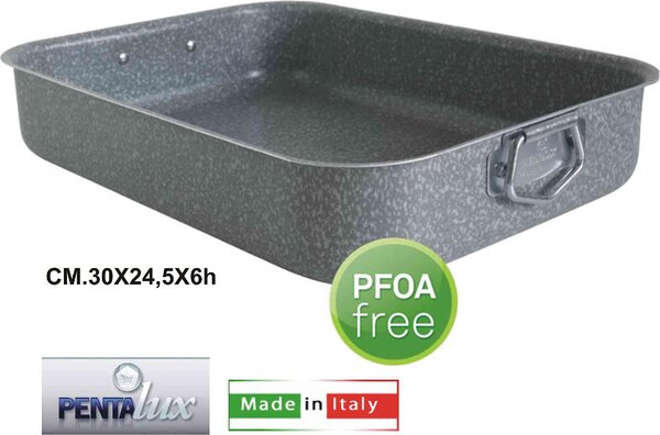Pentalux Teglia Forno Lasagnera Antiaderente Rettangolare in Alluminio 30 x 24,5 cm colore Grigio - Stone Line