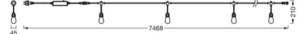 OSRAM SMART+ ghirlanda luminosa LED WiFi STRINGLIGHT, RGBW a 12 luci. dimmerabile, Nero, Plastica, Moderno