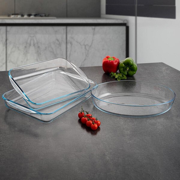 Pyrex Teglia Forno Lasagnera Rettangolare in Vetro Borosilicato 35 x 23 cm colore Trasparente