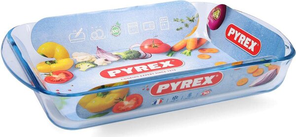 Pyrex Teglia Forno Lasagnera Rettangolare in Vetro Borosilicato 35 x 23 cm colore Trasparente