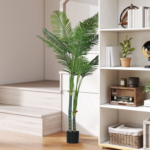 HOMCOM Pianta artificiale interna a palma, con vaso in plastica, altezza 180 cm, Verde | Aosom Italy