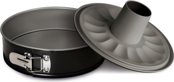 Guardini Tortiera a Cerniera Stampo per Torta Antiaderente Apribile 2 Fondi in Acciaio 28 cm colore Nero - Happy Hour