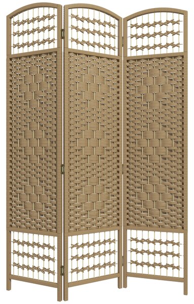HOMCOM Separatore di Ambienti in Legno pieghevole a 3 pannelli, 120 x 170 cm, Legno naturale | Aosom Italy