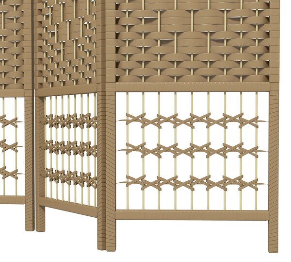 HOMCOM Separatore di Ambienti in Legno pieghevole a 3 pannelli, 120 x 170 cm, Legno naturale | Aosom Italy