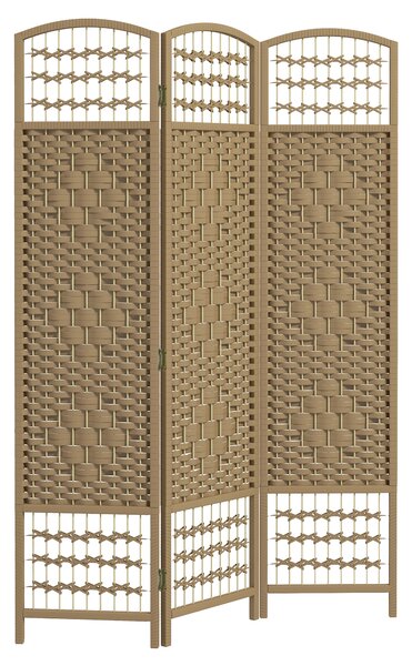 HOMCOM Separatore di Ambienti in Legno pieghevole a 3 pannelli, 120 x 170 cm, Legno naturale | Aosom Italy