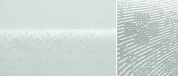 Bonita Tovaglia Plastificata antimacchia da tavola 140 cm x 20 mt Fantasia Floreale in Rilievo colore Bianco - 9774/54