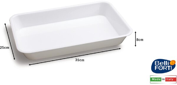 Belli E Forti Vassoio Vaschetta Catering cm 35x25x8h Bianco - L0064