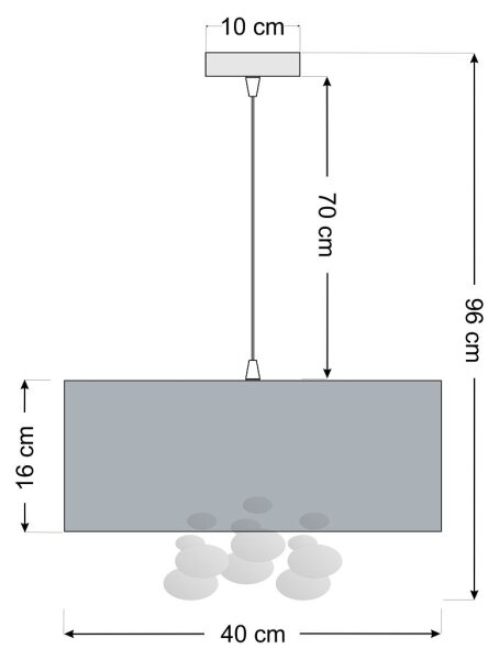 Lampadario a sospensione su cavo BUBBLE 1xE27/60W/230V diam. 40 cm nero