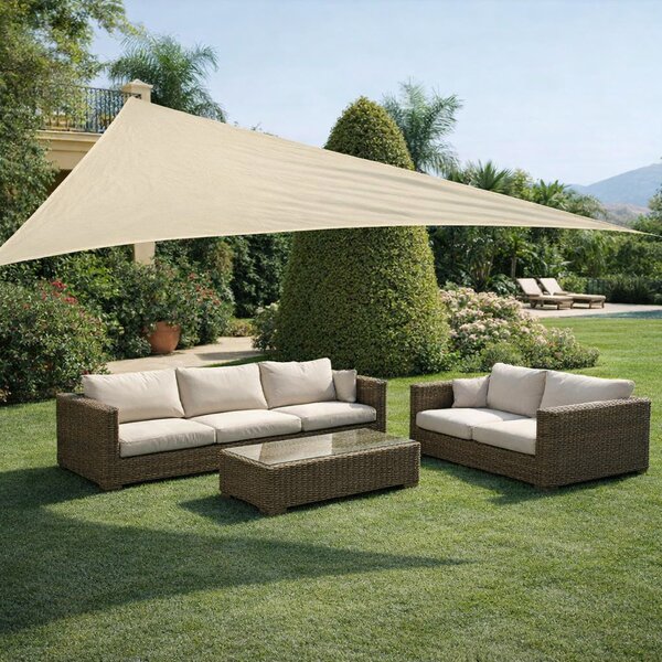 LIF Vela Ombreggiante Triangolare 3x3x3 mt in Polietilene con Protezione raggi UV colore Beige - Triangle