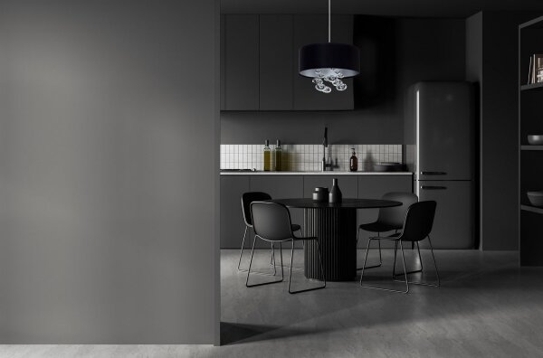 Lampadario a sospensione su cavo BUBBLE 1xE27/60W/230V diam. 40 cm nero