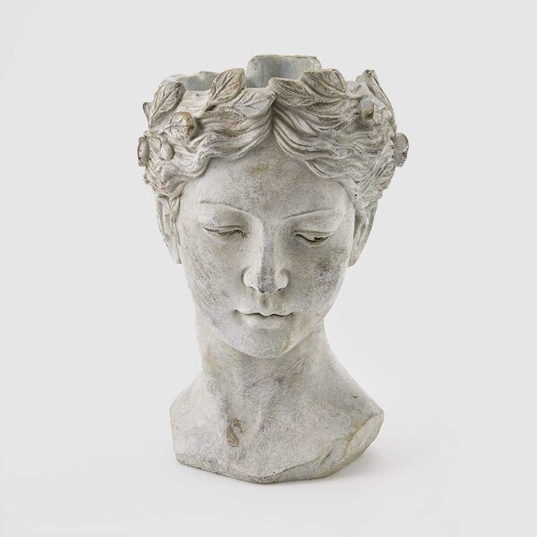 Porta Matite In Cemento 'The Head' - Design A Silhouette Geometrica - Nero - Per Scrivania E Ufficio - Foto 2