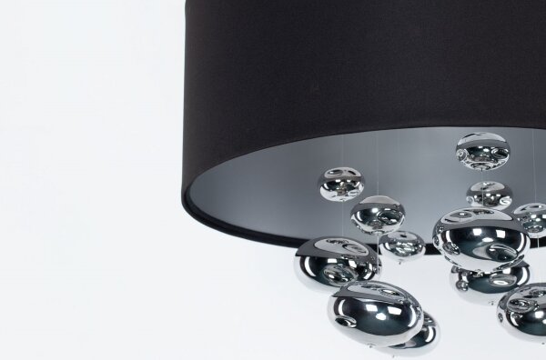 Lampadario a sospensione su cavo BUBBLE 1xE27/60W/230V diam. 40 cm nero