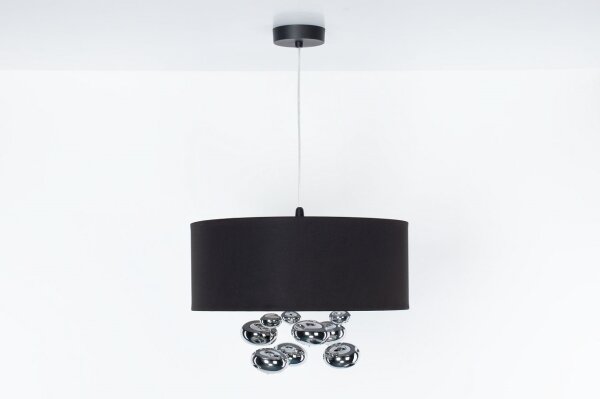 Lampadario a sospensione su cavo BUBBLE 1xE27/60W/230V diam. 40 cm nero