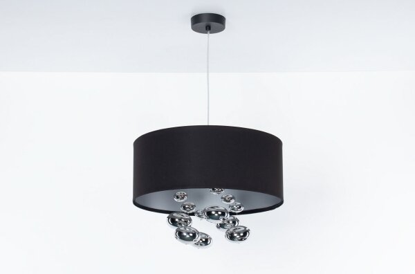Lampadario a sospensione su cavo BUBBLE 1xE27/60W/230V diam. 40 cm nero