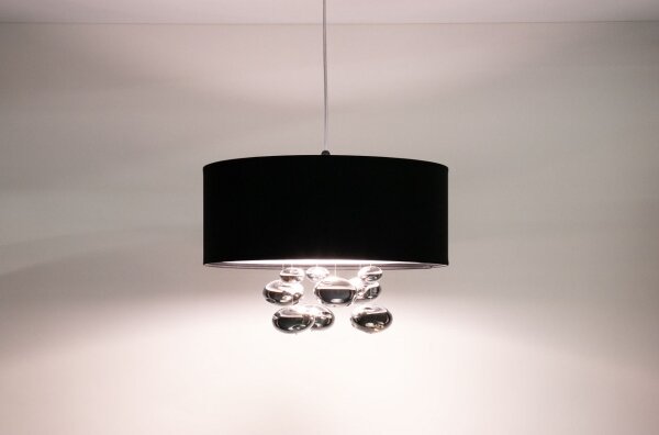 Lampadario a sospensione su cavo BUBBLE 1xE27/60W/230V diam. 40 cm nero