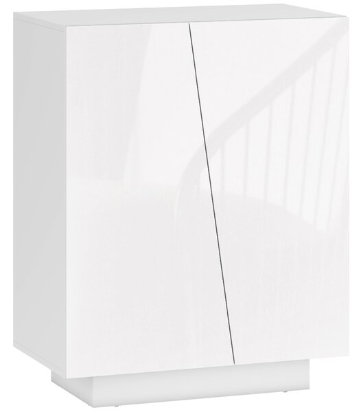 HOMCOM Mobiletto Multiuso in Truciolato Bianco a 3 Livelli con Ripiano Regolabile su 3 Livelli, 70x40x88 cm|Aosom