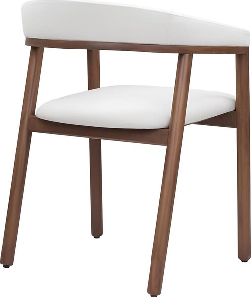 Sedia da pranzo Sedia in legno bianco Sedia moderna monoposto con braccioli Sedie