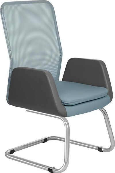 Sedia direzionale moderna elegante Sedia da ufficio imbottita in tessuto blu Nuova sedia