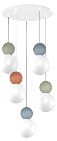 Lampadario moderno top light cottage 1228 s5 t g9 led vetro metallo - Top Light