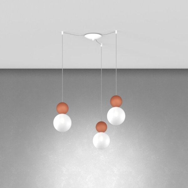 Lampadario moderno top light cottage 1228 s3 s g9 led vetro metallo - Top Light