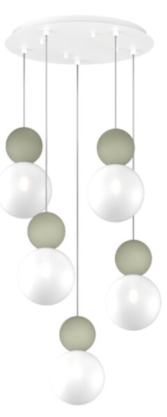 Lampadario moderno top light cottage 1228 s5 t g9 led vetro metallo - Top Light