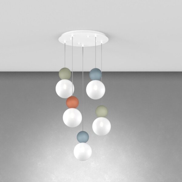 Lampadario moderno top light cottage 1228 s5 t g9 led vetro metallo - Top Light