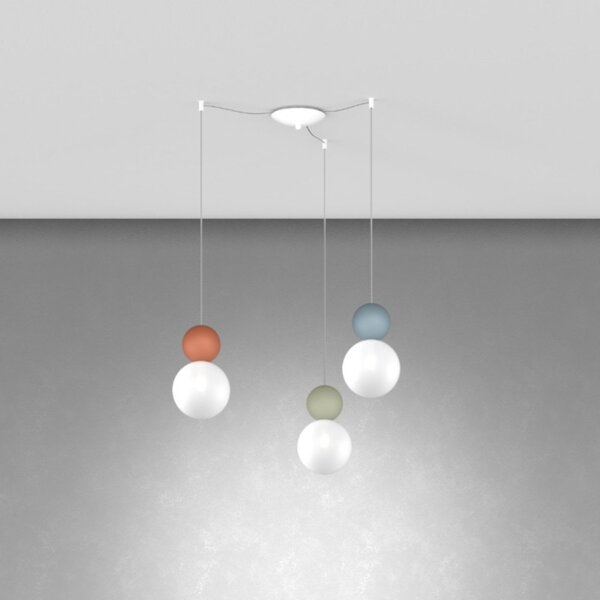 Lampadario moderno top light cottage 1228 s3 s g9 led vetro metallo - Top Light