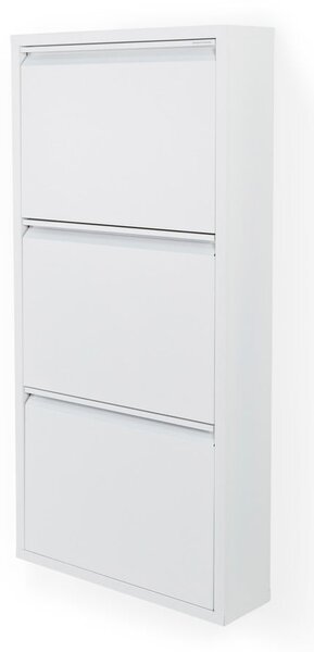 Scarpiera bianca in metallo con ante ribaltabili 50x103x15 cm Billy – Spinder Design