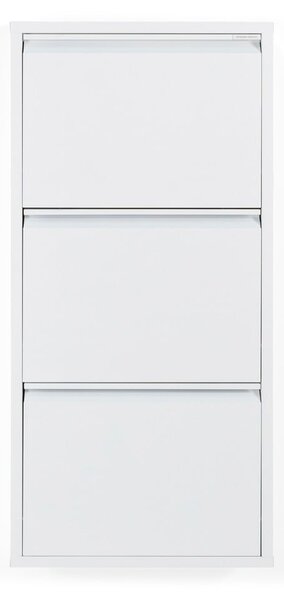 Scarpiera bianca in metallo con ante ribaltabili 50x103x15 cm Billy – Spinder Design