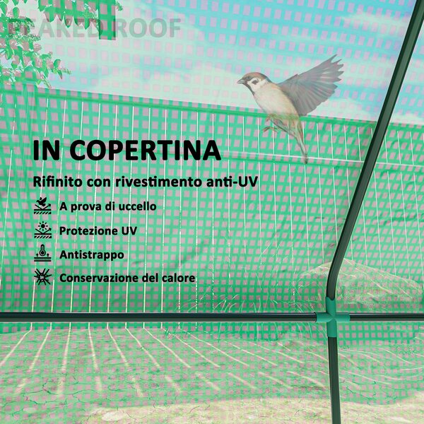 Outsunny Serra da Giardino Piccola con 2 Finestrelle Laterali e Finestra Centrale, in Acciaio, PE e PP, 240x90x90 cm, Verde|Aosom Italy