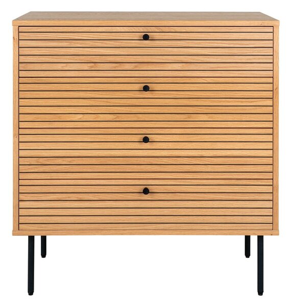 Cassettiera di colore naturale con effetto rovere 80x85x40 cm Kyoto – House Nordic