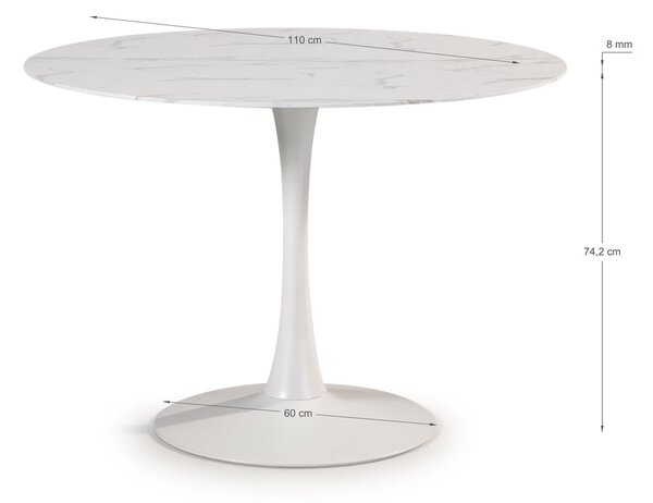 Tavolo da pranzo rotondo ø 110 cm Ada - Marckeric