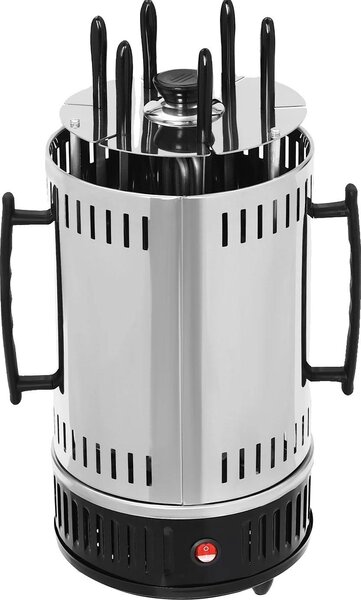 Grill elettrico rotante, versatile per uso interno ed esterno, riscaldamento efficiente, BIANCO